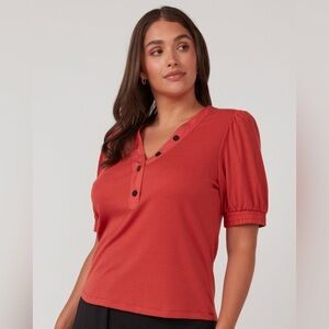 ESTELLE BLOOMINGDALE'S Sublime Rib Knit Coral Orange Top Size 2x/18w NWT